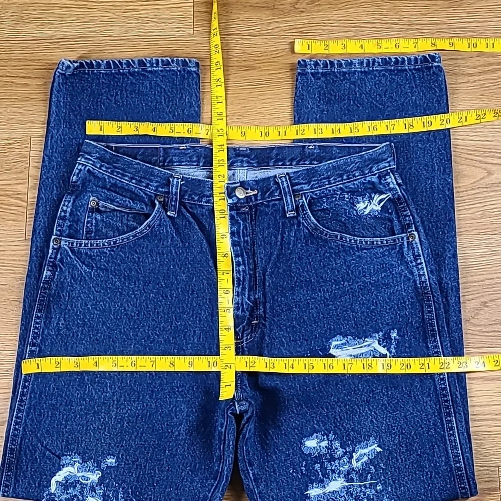 WRANGLER VINTAGE PREMIUM MENS STRAIGHT DISTRESSED LIKE NEW DENIM JEANS 36x31